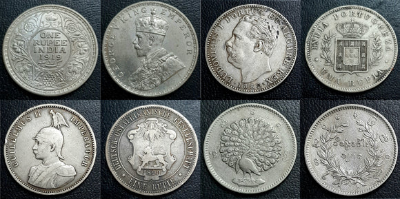 Rupee, Silver, India, British, Portuguese, Burma, Kyat