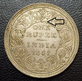 1862, Silver Rupee, Victoria, Coin, Dot Coin
