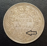 1862, Silver Rupee, Victoria, Coin, Dot Coin