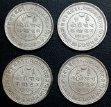Set of 4 Silver 5 Kori Kutch coins - George V, Edward VIII & George VI - 1936
