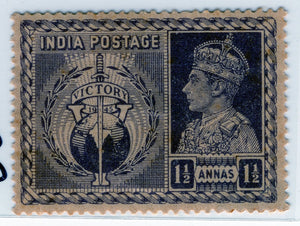 George VI Victory 1.5 annas