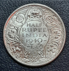 George VI, Silver, Coin, Half Rupee