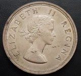 South Africa, Silver, Coin, 5 Shilling, Elizabeth, Springbok