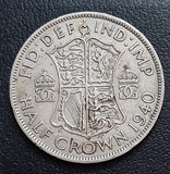 Half Crown, Silver, George VI, First type (1939-46)