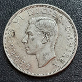 Half Crown, Silver, George VI, First type (1939-46)
