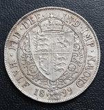 Half Crown, Silver, Victoria, Coin, Old Head