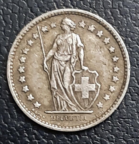 Switzerland, 1/2 franc, half, silver, coin