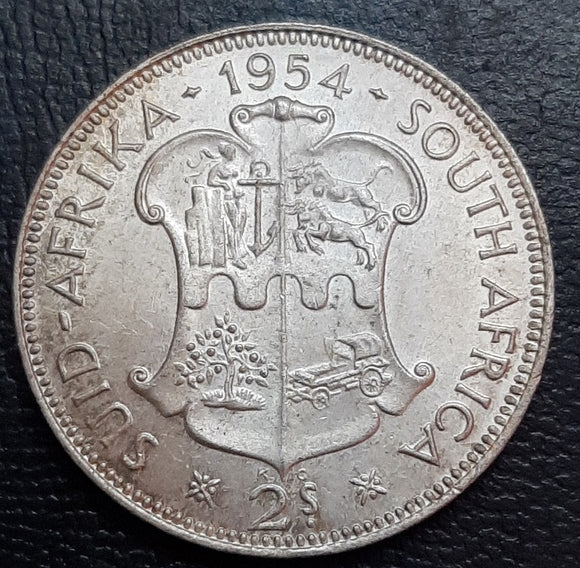 Silver, Coin, South Africa, 2 Shilling, Elizabeth II
