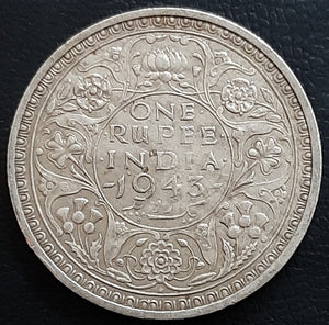 Silver, Rupee, 1943, India