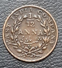 1/12 Anna, 1835, East India Company, Coin