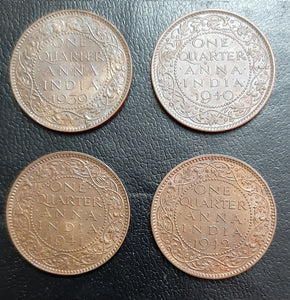 1/4 anna, quarter anna, George VI, Coins, old