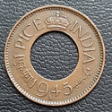 1 pice, Lahore Mint, hole coin