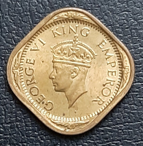 Half Anna, Brilliant, Uncirculated, Coin, George VI