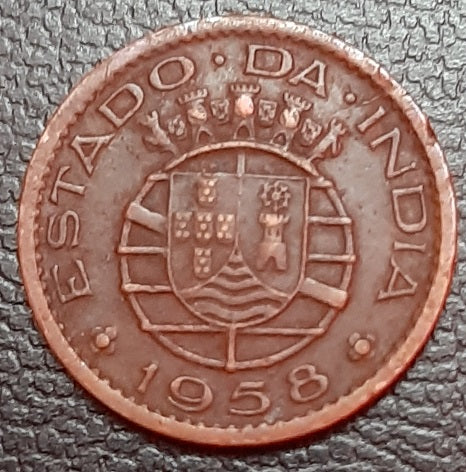 Goa, Indo-Portuguese, India, Centavo, Escudo, Coin