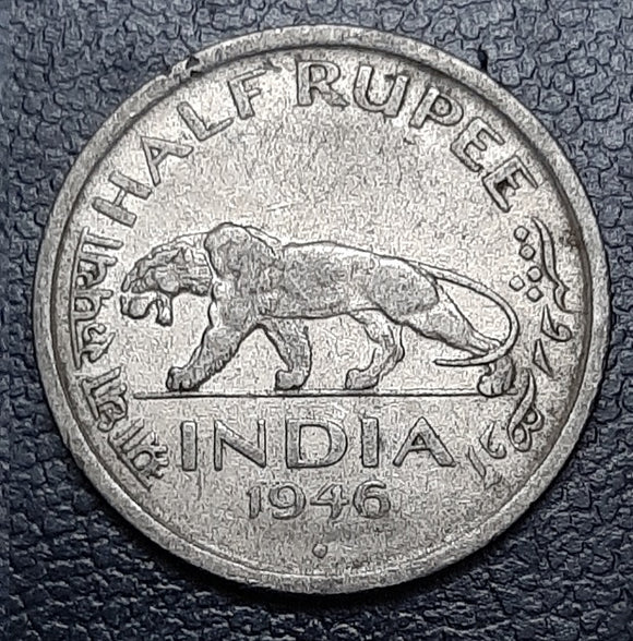 Half Rupee, India, Nickel, 1946, 1947