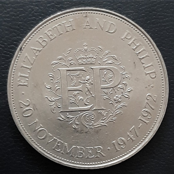 25 Pence, 1972, Elizabeth, Phillip, Silver Jubilee
