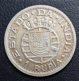 Goa, silver, rupee, Indo-Portuguese, 1947, Estado da India