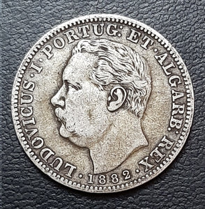 Uma Rupia, Silver, Portuguese Empire, Goa, Luiz